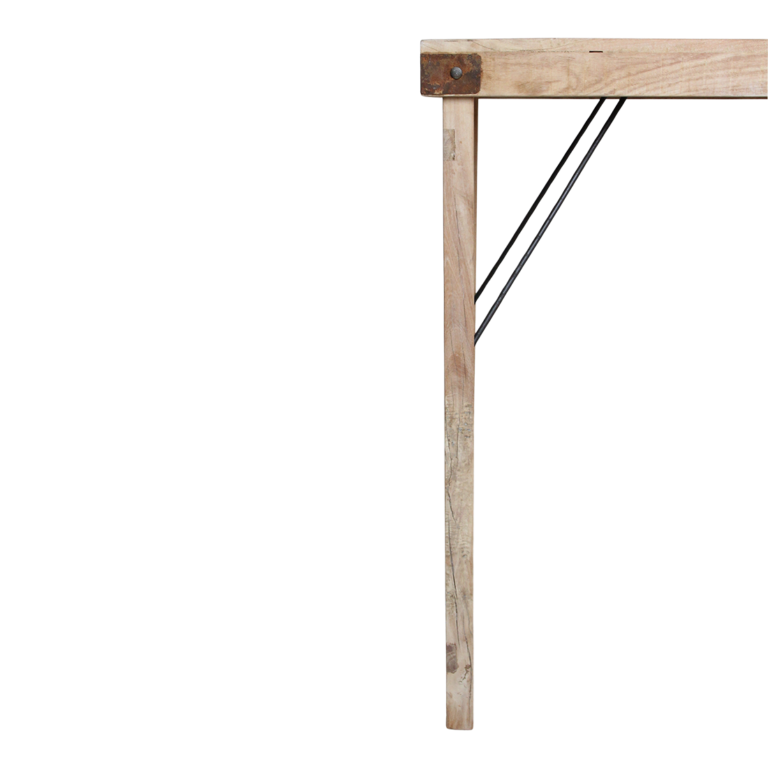 Table bar pliante bois recyclé beige intérieur/extérieur – 170x60 cm