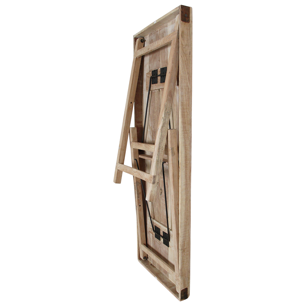 Table bar pliante bois recyclé beige intérieur/extérieur – 170x60 cm