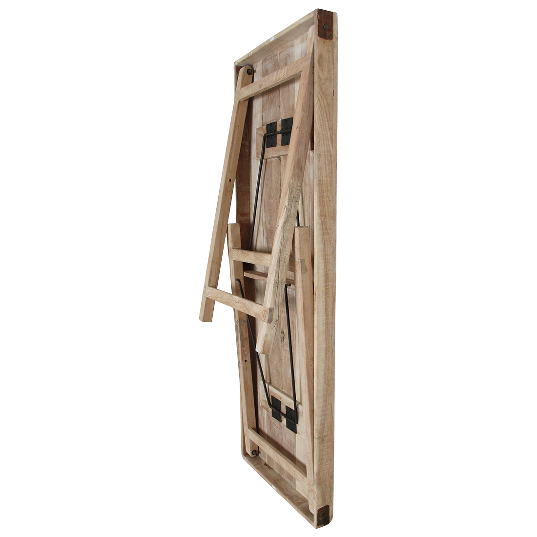 Table bar pliante bois recyclé beige intérieur/extérieur – 170x60 cm
