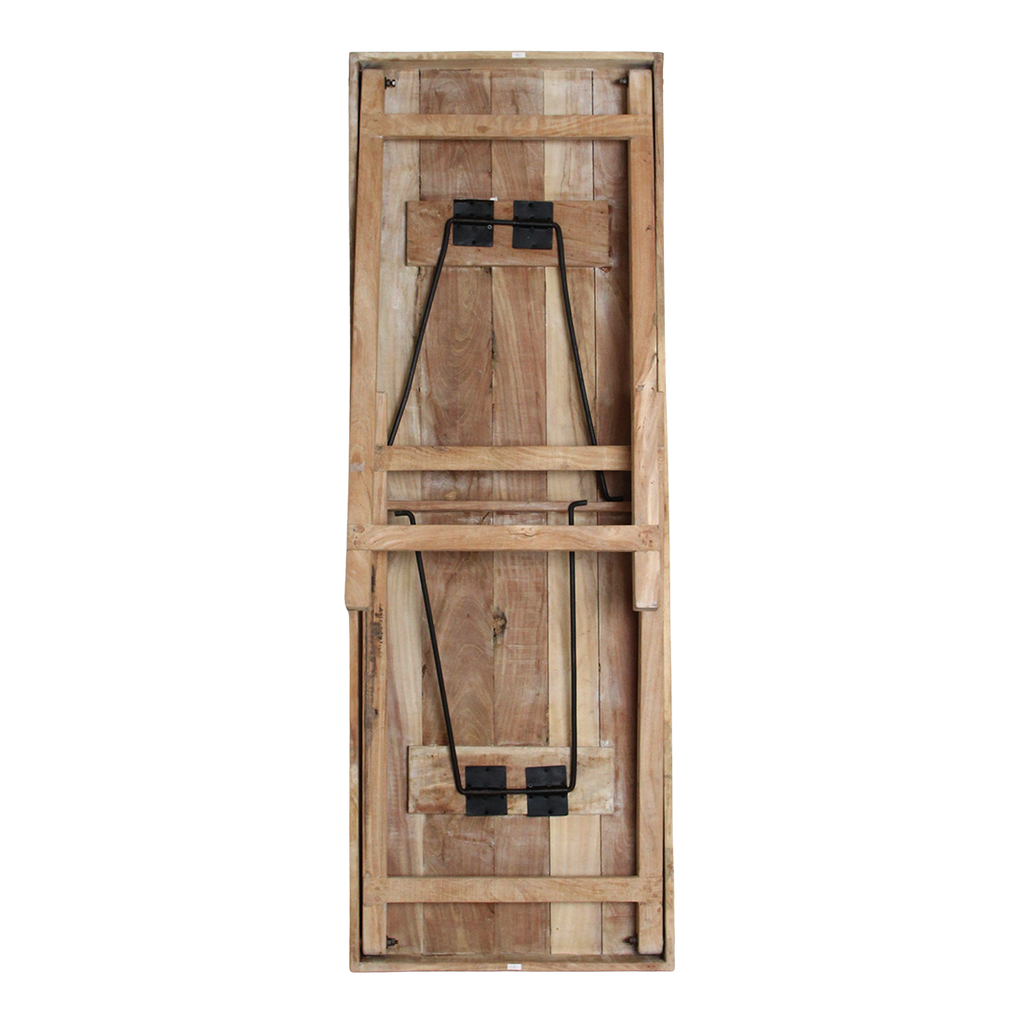 Table bar pliante bois recyclé beige intérieur/extérieur – 170x60 cm