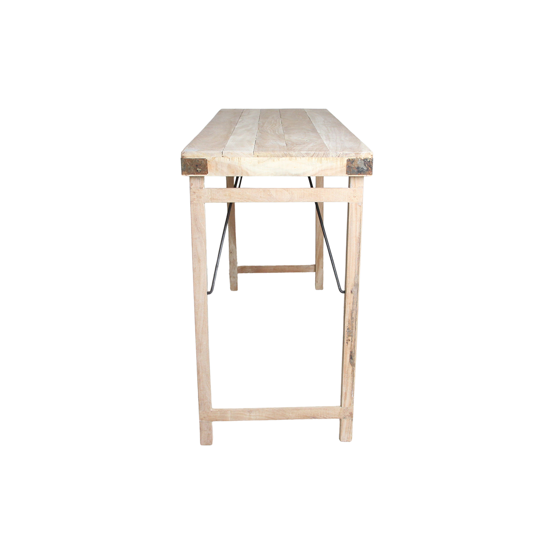 Table bar pliante bois recyclé beige intérieur/extérieur – 170x60 cm