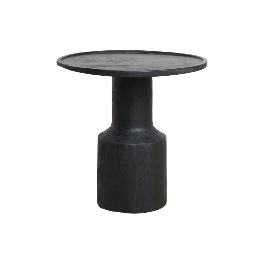 Table d'appoint en teck noir moderne pièce centrale – Ø50 cm