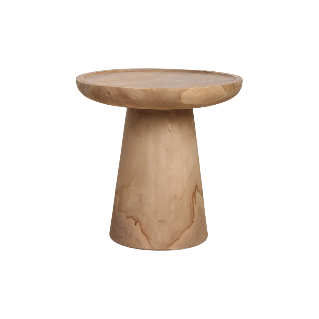 Table d’appoint ronde en teck naturel clair – Ø40 cm