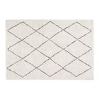 Tapis losanges noir et blanc fond blanc