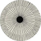 Tapis bohème noir blanc rond noir fond blanc