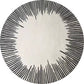 Tapis bohème noir blanc traits noirs fond blanc