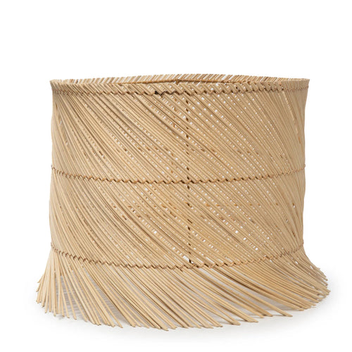 Panier cylindrique en fibres naturelles avec franges pour abat-jour ajouré Ø42 cm