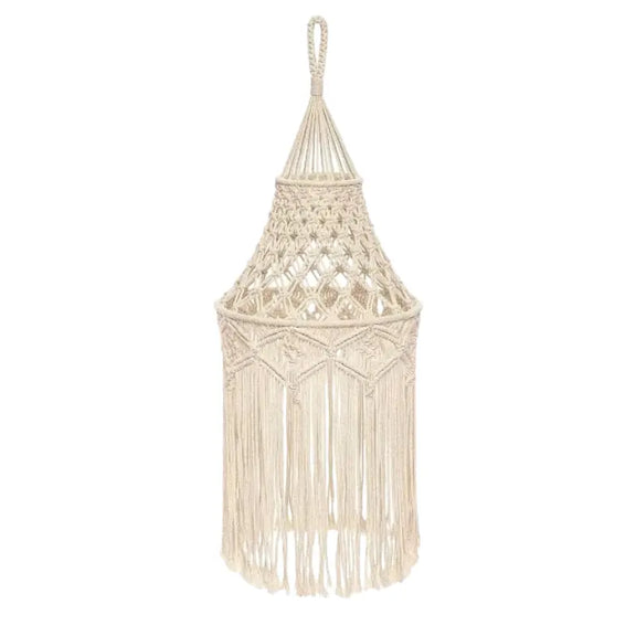 Abat-jour boheme tisse coton fond blanc