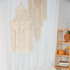 Luminaire ethnique et bohème avec abat-jour tissé en coton.