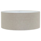 Abat-jour cylindrique en lin beige grisé pour lampe E27, diamètre 50 cm