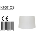 Abat-jour cylindrique en lin blanc pour douille E27, diamètre 45 cm