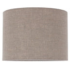 Abat-jour cylindrique en lin gris effet tissé pour lampe E27, diamètre 20 cm