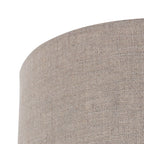 Abat-jour cylindrique en lin gris effet tissé pour lampe E27, diamètre 20 cm