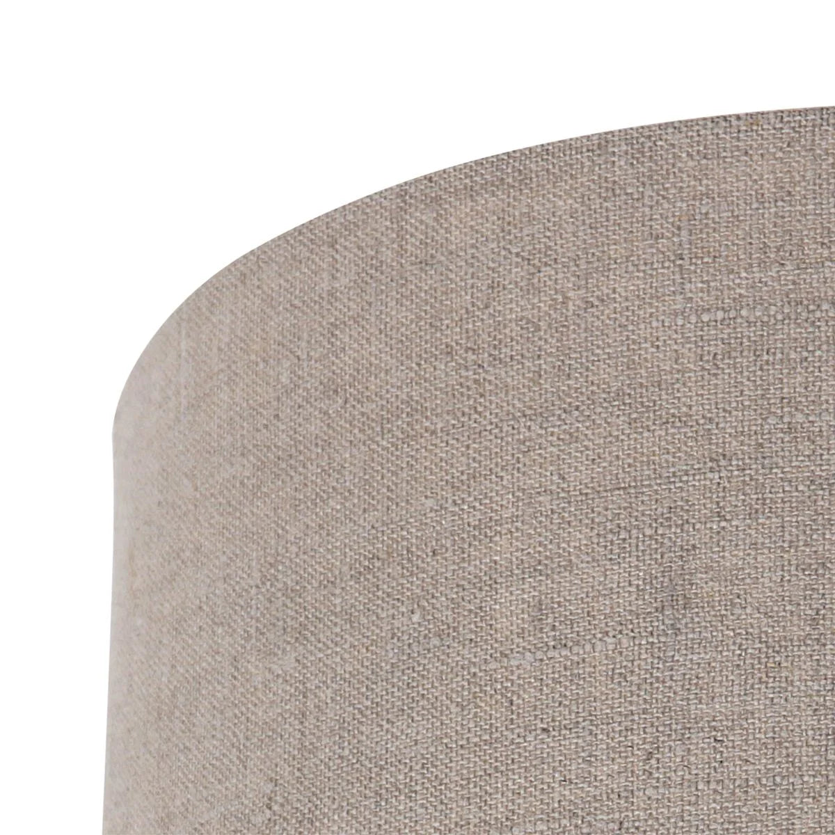 Abat-jour cylindrique en lin gris effet tissé pour lampe E27, diamètre 20 cm