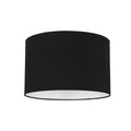 Abat-jour cylindrique en lin noir avec intérieur blanc, diamètre 40 cm