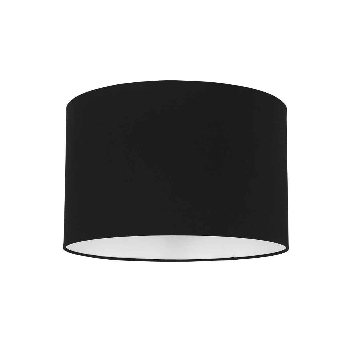 Abat-jour cylindrique en lin noir avec intérieur blanc, diamètre 40 cm