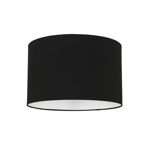 Abat-jour cylindrique en lin noir avec intérieur blanc, diamètre 40 cm