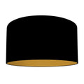 Abat-jour cylindrique en lin noir avec intérieur doré pour douille E27 Ø40 cm