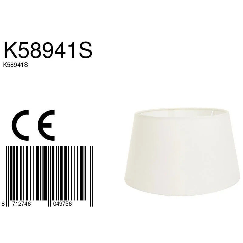 Abat-jour cylindrique en tissu crème pour intérieur, diamètre 30 cm