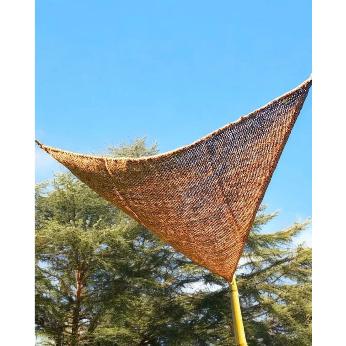 Abat-jour extérieur fibres de coco forme triangulaire naturel – 350x350 cm