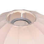 Abat-jour en lin beige goutte avec anneau argent pour suspension E27 Ø25 cm