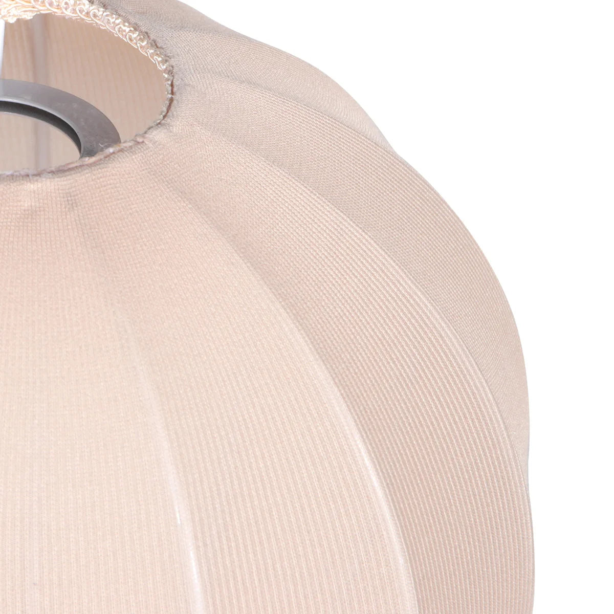 Abat-jour en lin beige en forme de goutte avec pliages pour suspension E27 Ø25 cm