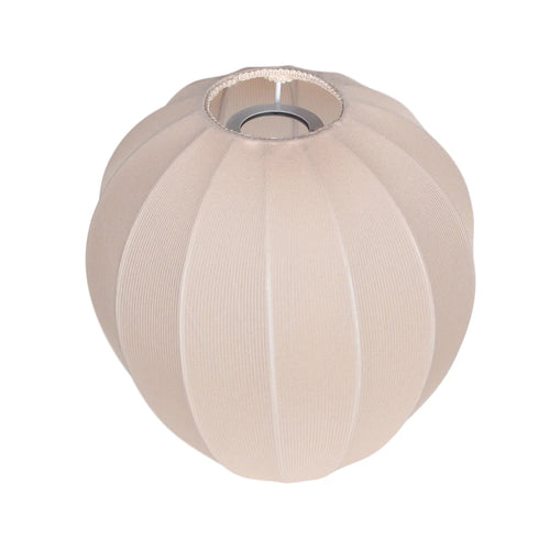 Abat-jour en lin beige en forme de citrouille pour suspension E27, diamètre 25 cm