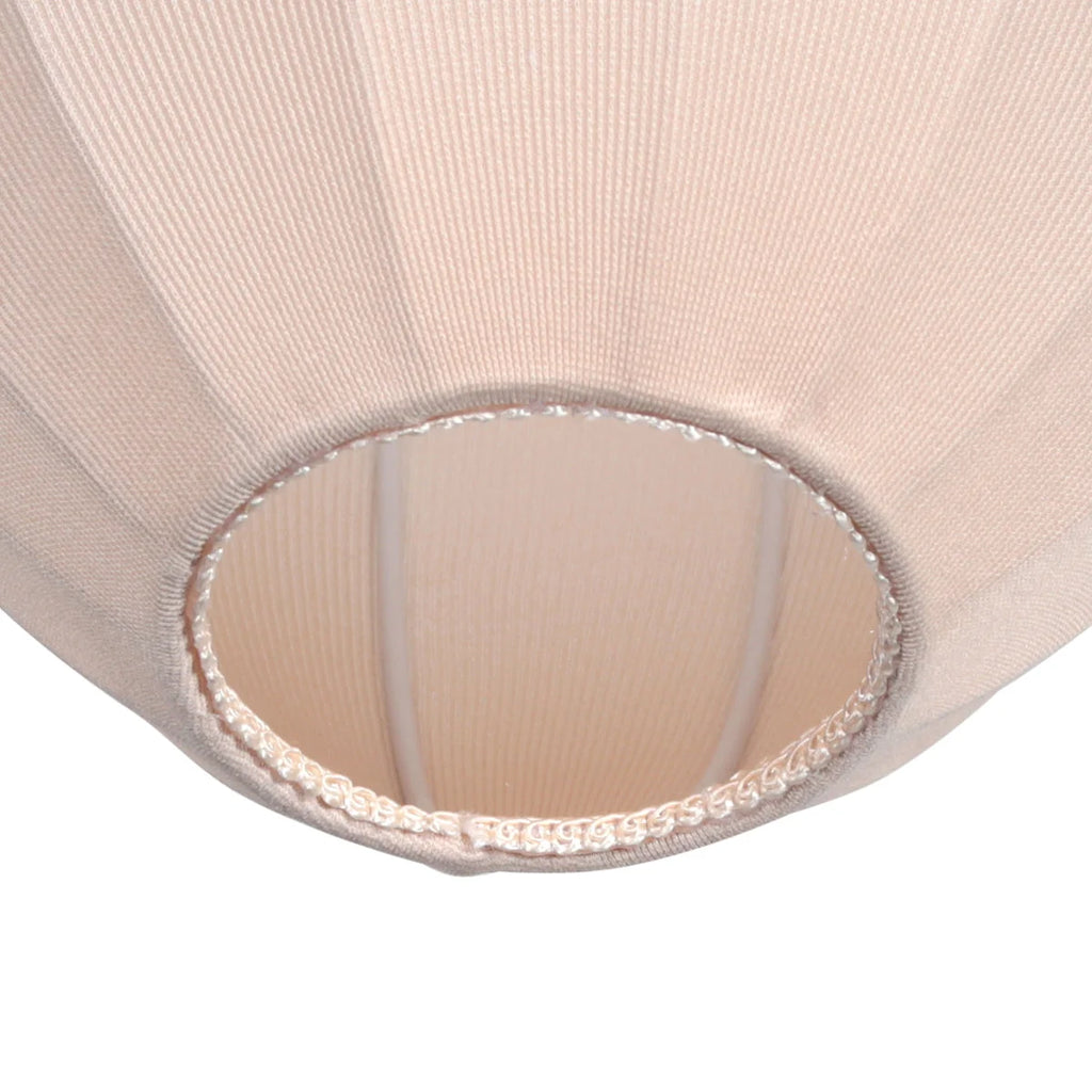 Abat-jour en lin beige forme goutte avec ouverture circulaire pour suspension E27