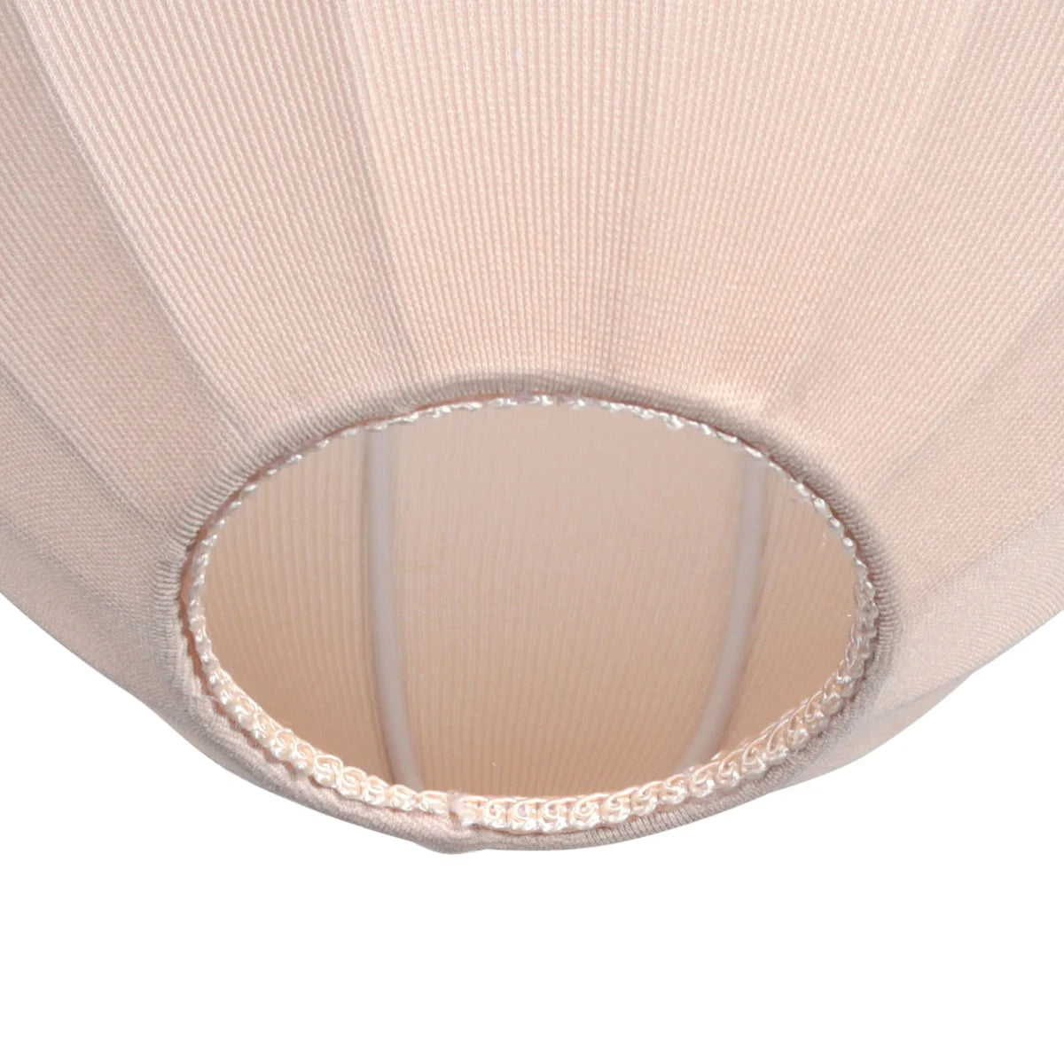 Abat-jour en lin beige forme goutte avec ouverture circulaire pour suspension E27