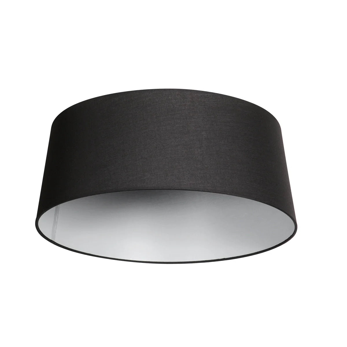Abat-jour en lin noir avec intérieur blanc pour suspension ou lampadaire Ø48 cm