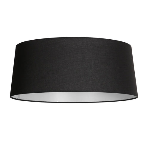 Abat-jour en lin noir avec intérieur blanc pour suspension ou lampadaire Ø48 cm
