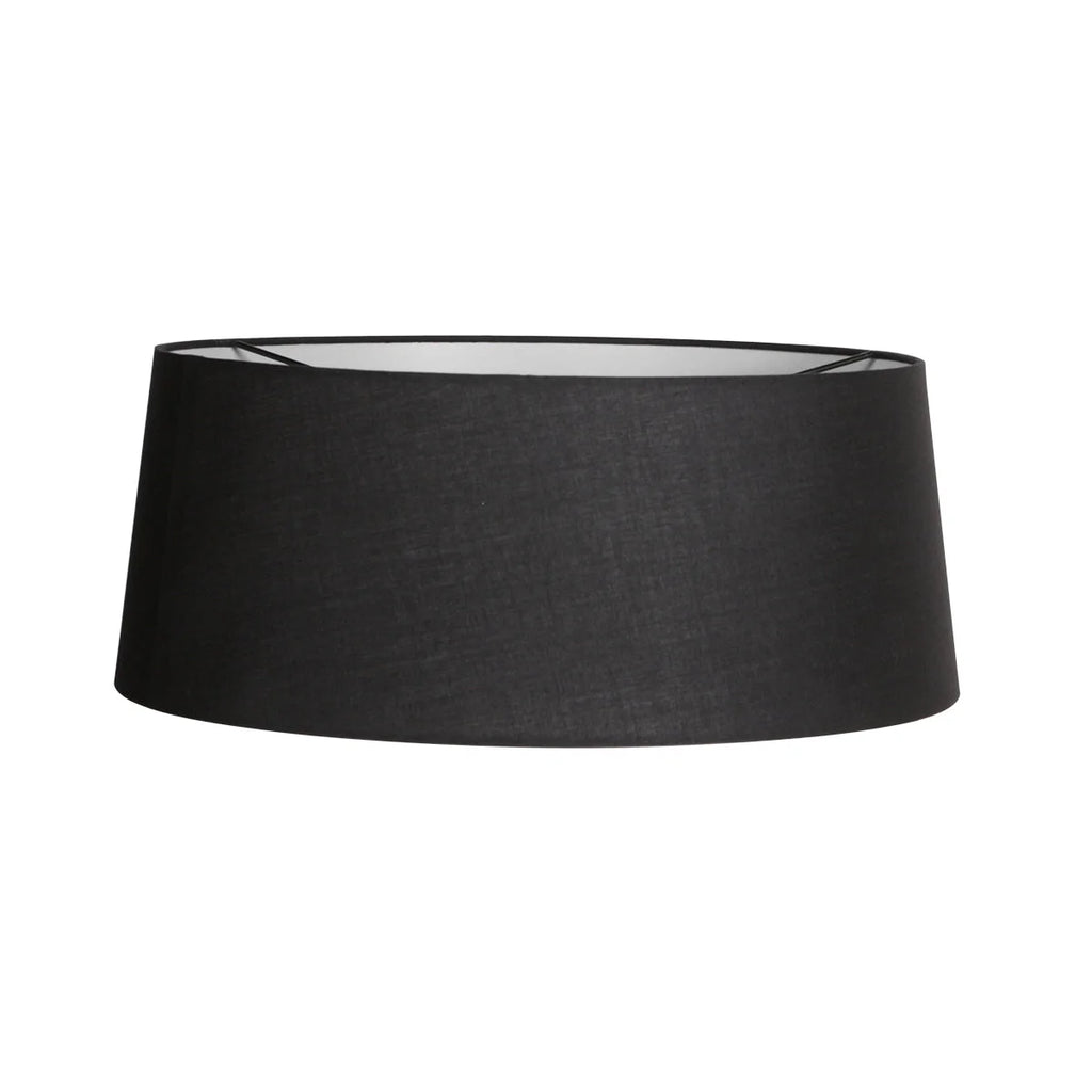 Abat-jour en lin noir avec intérieur blanc pour suspension ou lampadaire Ø48 cm