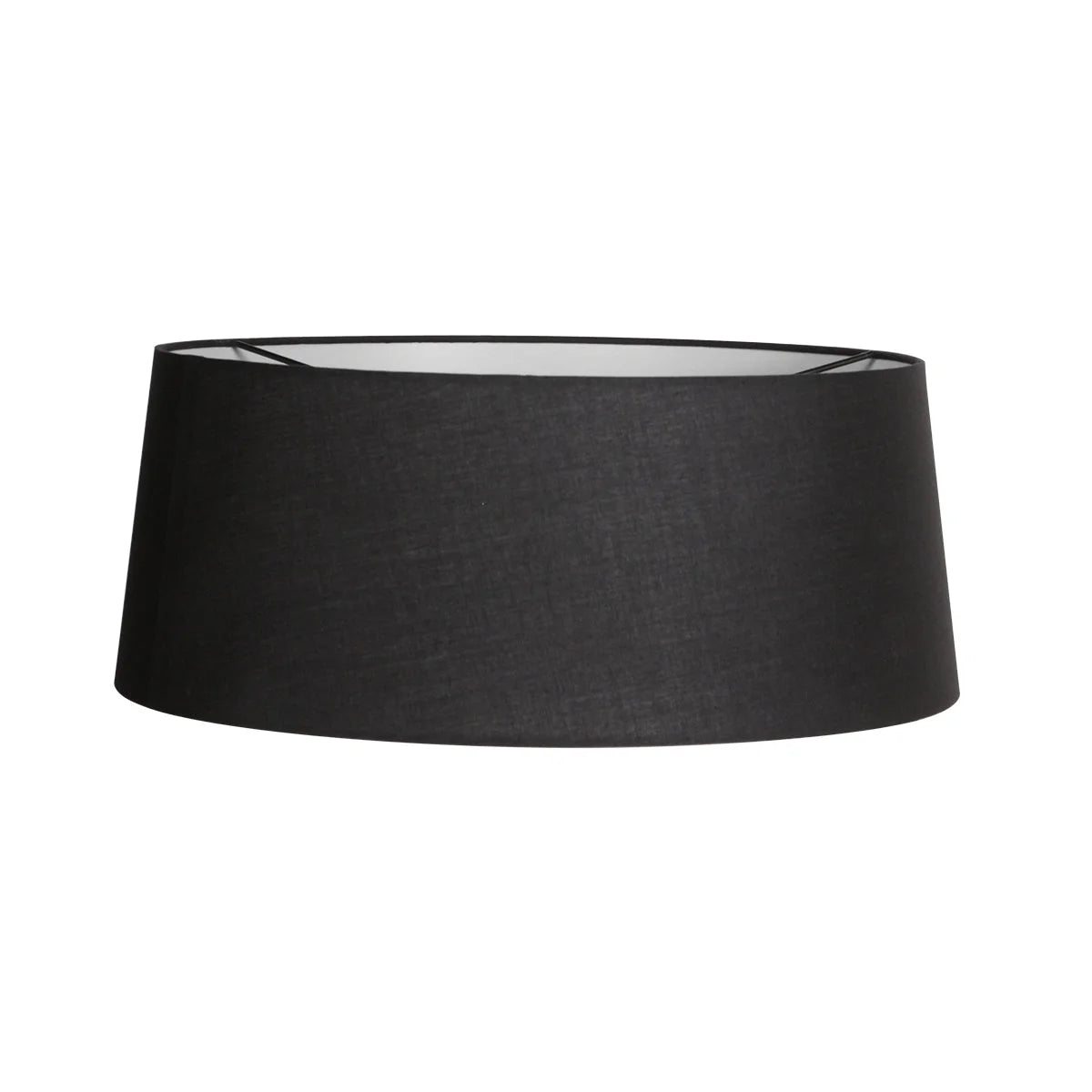 Abat-jour en lin noir avec intérieur blanc pour suspension ou lampadaire Ø48 cm