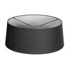 Abat-jour en lin noir avec intérieur blanc pour suspension ou lampadaire Ø48 cm