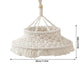 Abat-jour en macramé blanc, dimensions 30 cm de diamètre sur 25 cm de hauteur.