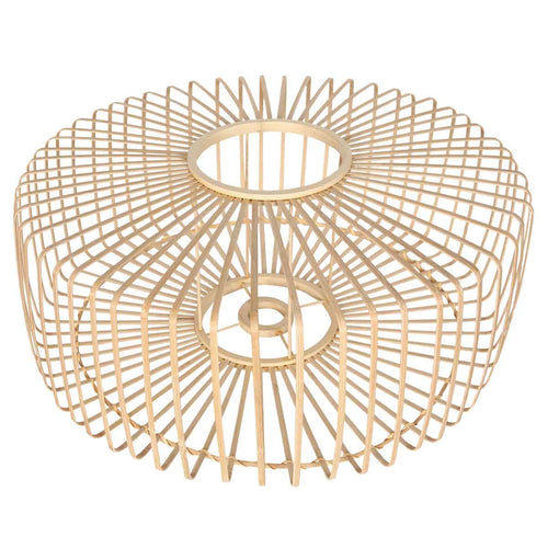Abat-jour cylindrique en bambou et bois naturel pour suspension Ø60 cm