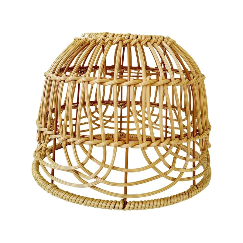 Abat-jour en rotin beige