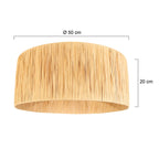 Abat-jour cylindrique en seagrass naturel de 50 cm de diamètre et 20 cm de hauteur