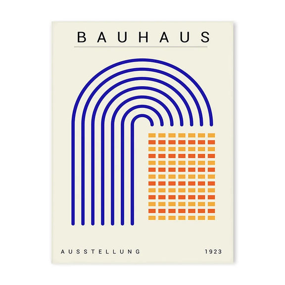 Affiche Bauhaus bleu et orange variante 1