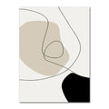 Impression dart minimaliste abstraite avec formes organiques noires et beiges sur toile