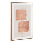 Affiche murale abstraite terracotta et beige en cadre bois 50x70 cm