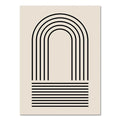 Art géométrique abstrait sur toile beige pour Affiche murale arcs noirs rectangulaire