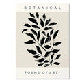 Art botanique imprimé sur toile beige affiche murale feuillage noir rectangulaire