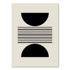 Affiche murale géométrique minimaliste en toile beige et noir avec art abstrait moderne