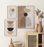 Collection d’art mural bohème sur toile pour Affiche murale géométrique sur toile set de 3