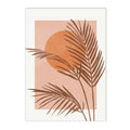 Affiche palmes et soleil terracotta en toile - 13x18cm