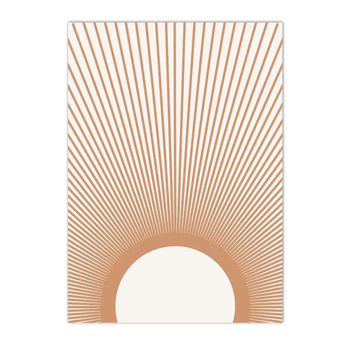 Affiche en toile lever de soleil graphique - 13x18cm