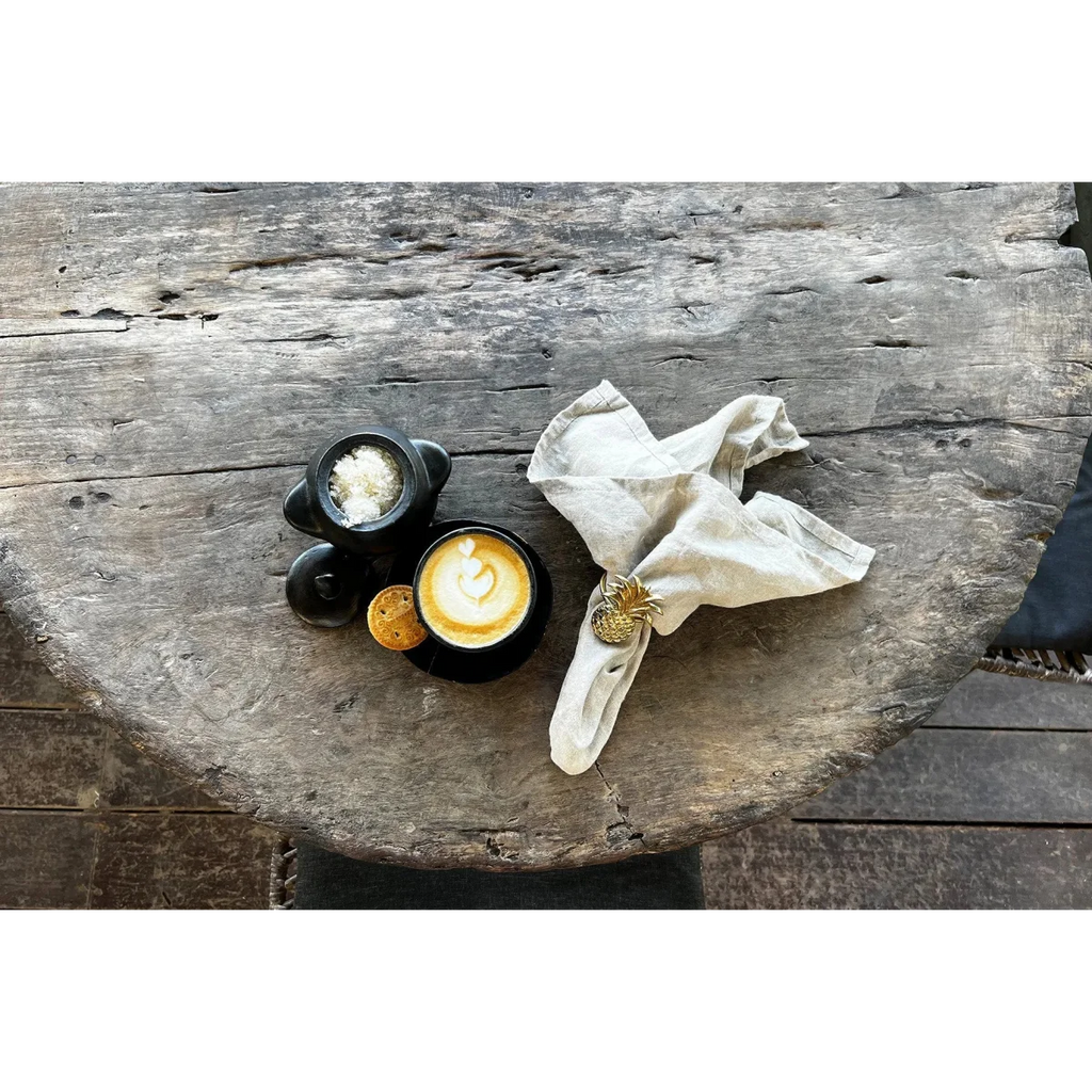 Anneau de serviette en laiton – Motif ananas doré