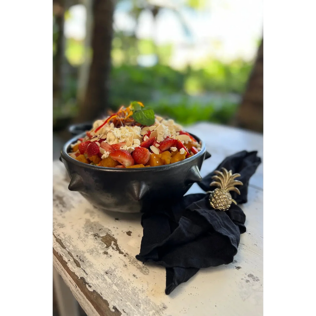 Anneau de serviette en laiton – Motif ananas doré