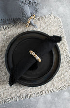 Anneaux de serviette en herbe marine et coquillages cauris beige et blanc, set de 4